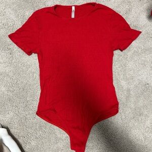 Lulus basic red tshirt bodysuit
